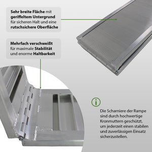 Rampe extra breit Sonderausführung PICKUP 3m x 0,8m 900kg